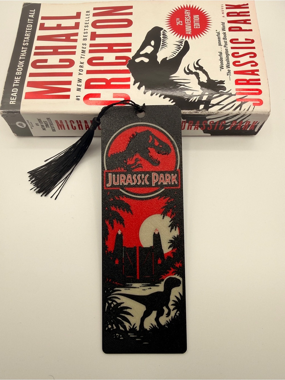 Black & Red Bookmark with Tassel